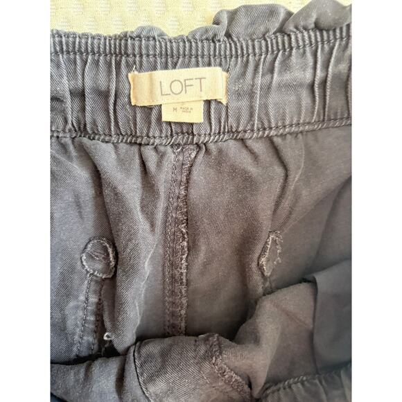 LOFT Wide Leg Crop Tencel Lyocell Pants M 8 10 Blue Coastal Capsule Travel - Picture 5 of 5